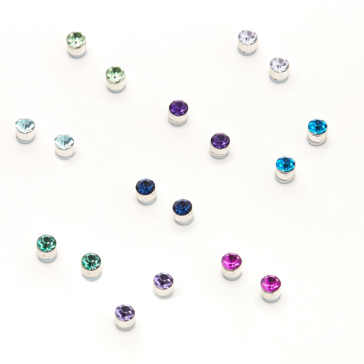 5MM Round Mixed Magnetic Stud Earrings - 9 Pack,