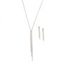 Glass Rhinestone Fringe Necklace &amp; Earrings Set,