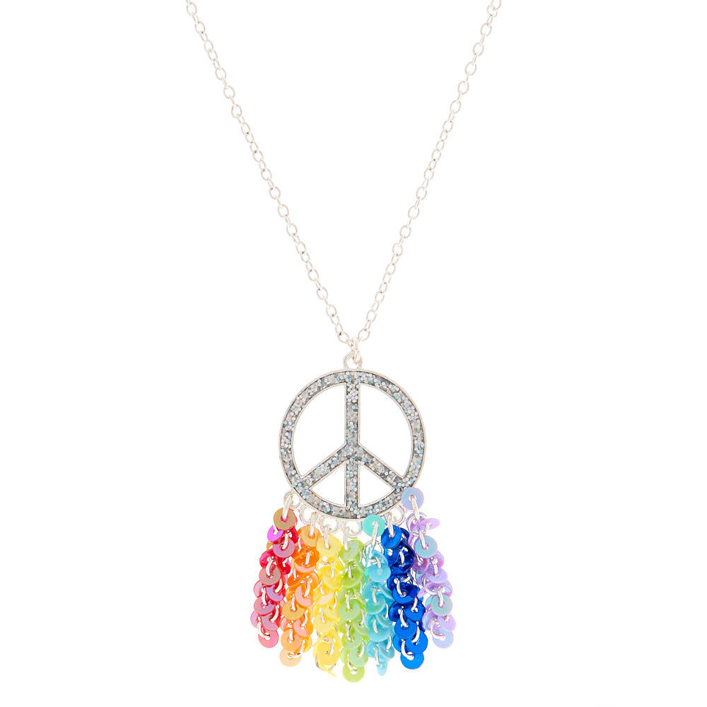 Rainbow peace best sale sign necklace