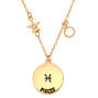 Gold Zodiac Pendant Necklace - Pisces,