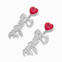 Barbie&trade; Silver Logo 2.5&#39;&#39; Drop Earrings,