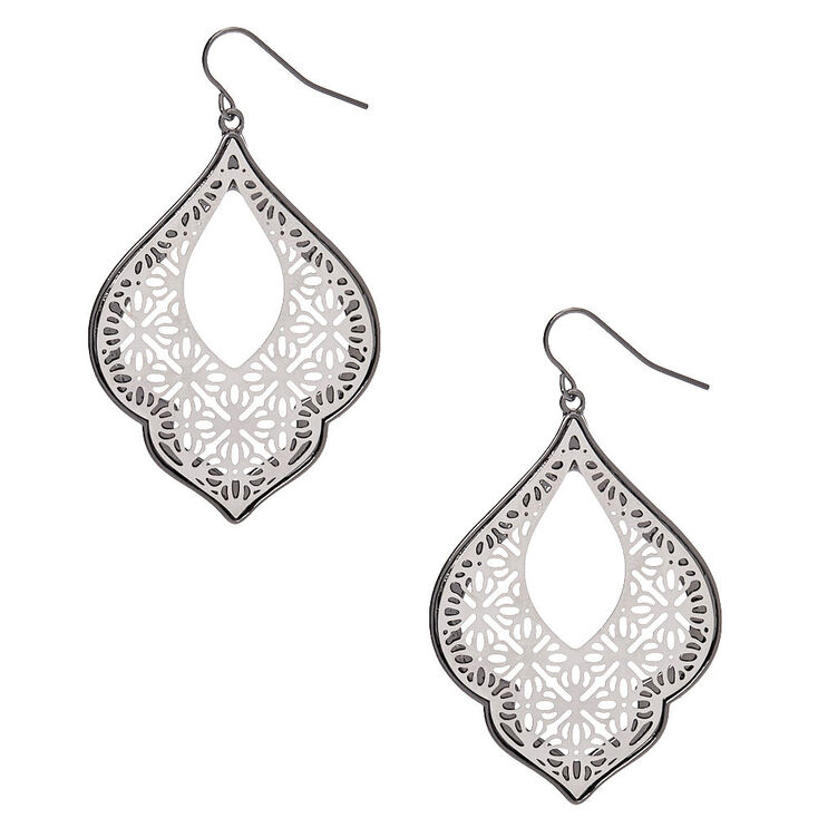 Claire's Pendantes à motif en filigrane 5 cm couleur argenté