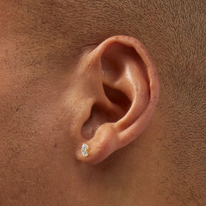 Gold-tone Stainless Steel Heart 18G Threadless Flat Back Tragus Earrings - 5 Pack,
