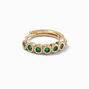 Gold-tone Stainless Steel Green Cubic Zirconia 18G Cartilage Clicker Earring,