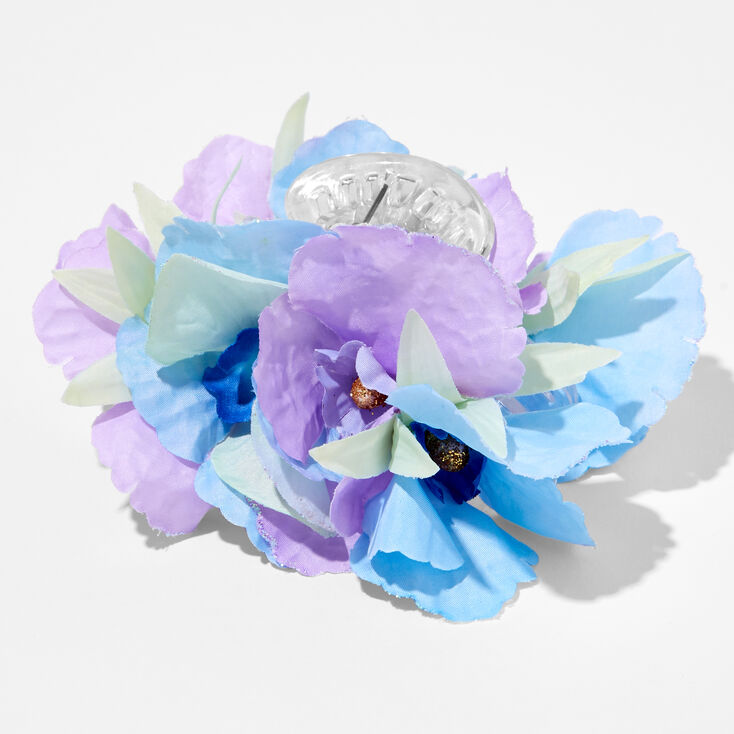Blue &amp; Purple Flower Hair Claw,