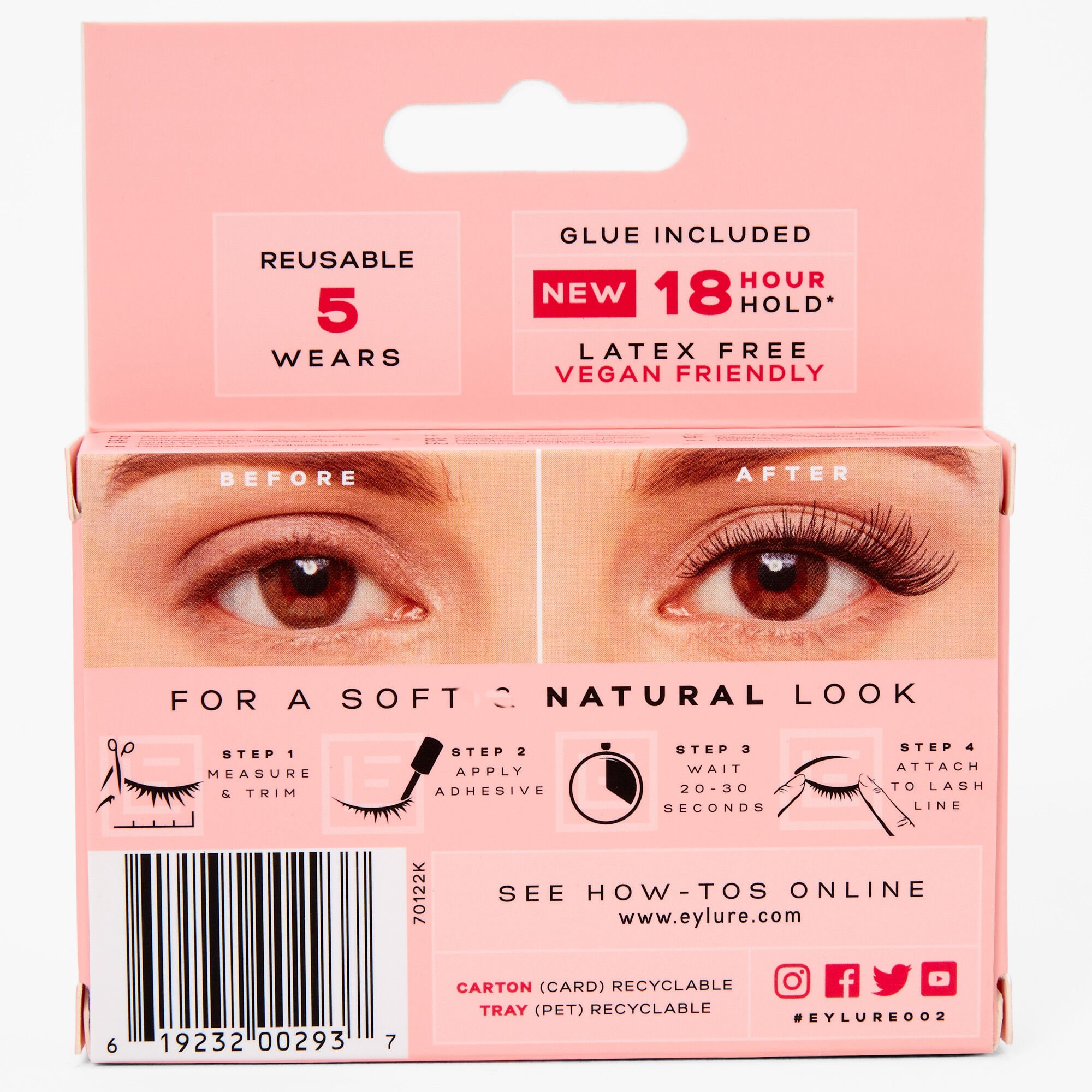 Eylure 3/4 Length No. 002 False Lashes,