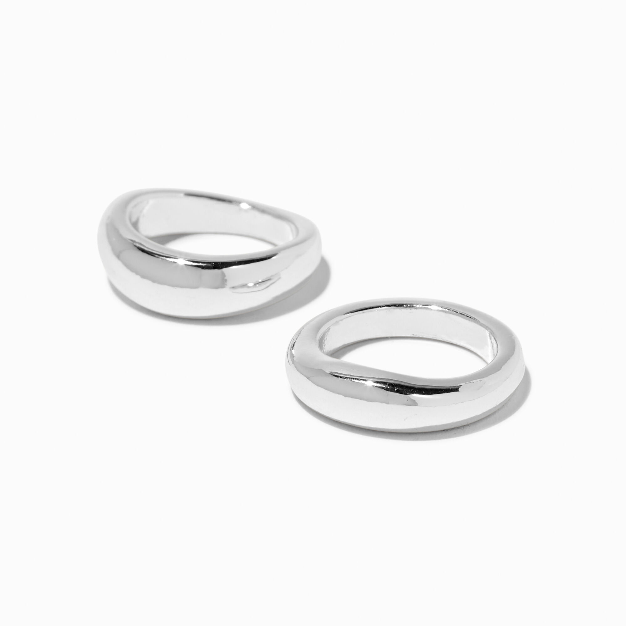 View Claires Tone Bubble Rings 2 Pack Silver information