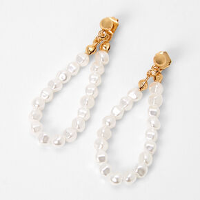 Pearl Front And Back 1.5&quot; Drop Earrings,