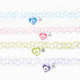 Best Friends Layered Heart Tattoo Choker Necklaces - 4 Pack,