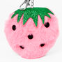 Pink Strawberry Pom Pom Keyring,
