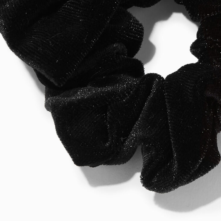Black Velvet Hair Bow Scrunchie,