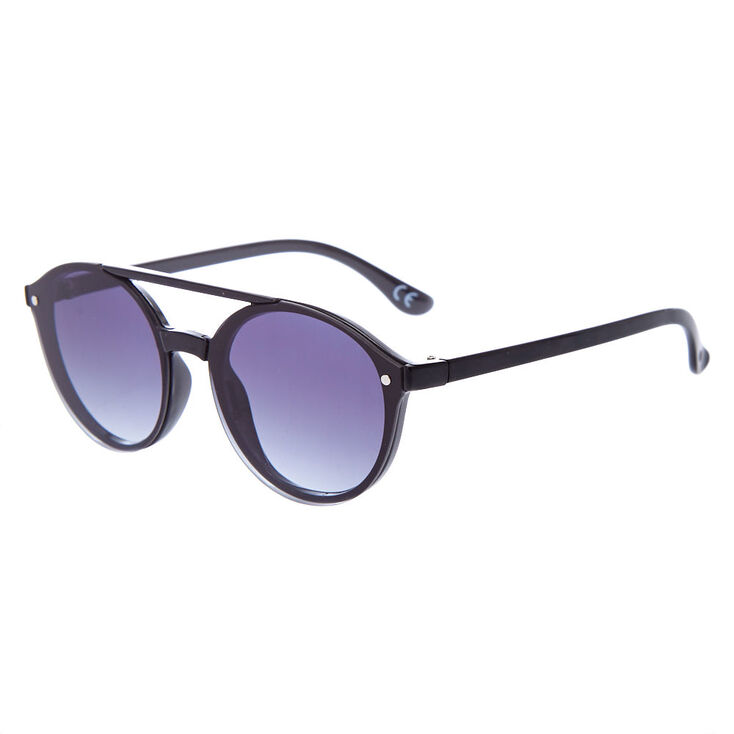 Round Aviator Sunglasses - Black,