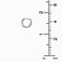Silver-tone Cubic Zirconia 10mm Stacked Huggie Hoop Earrings,