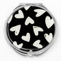 Heart Compact Mirror - Black &amp; White,