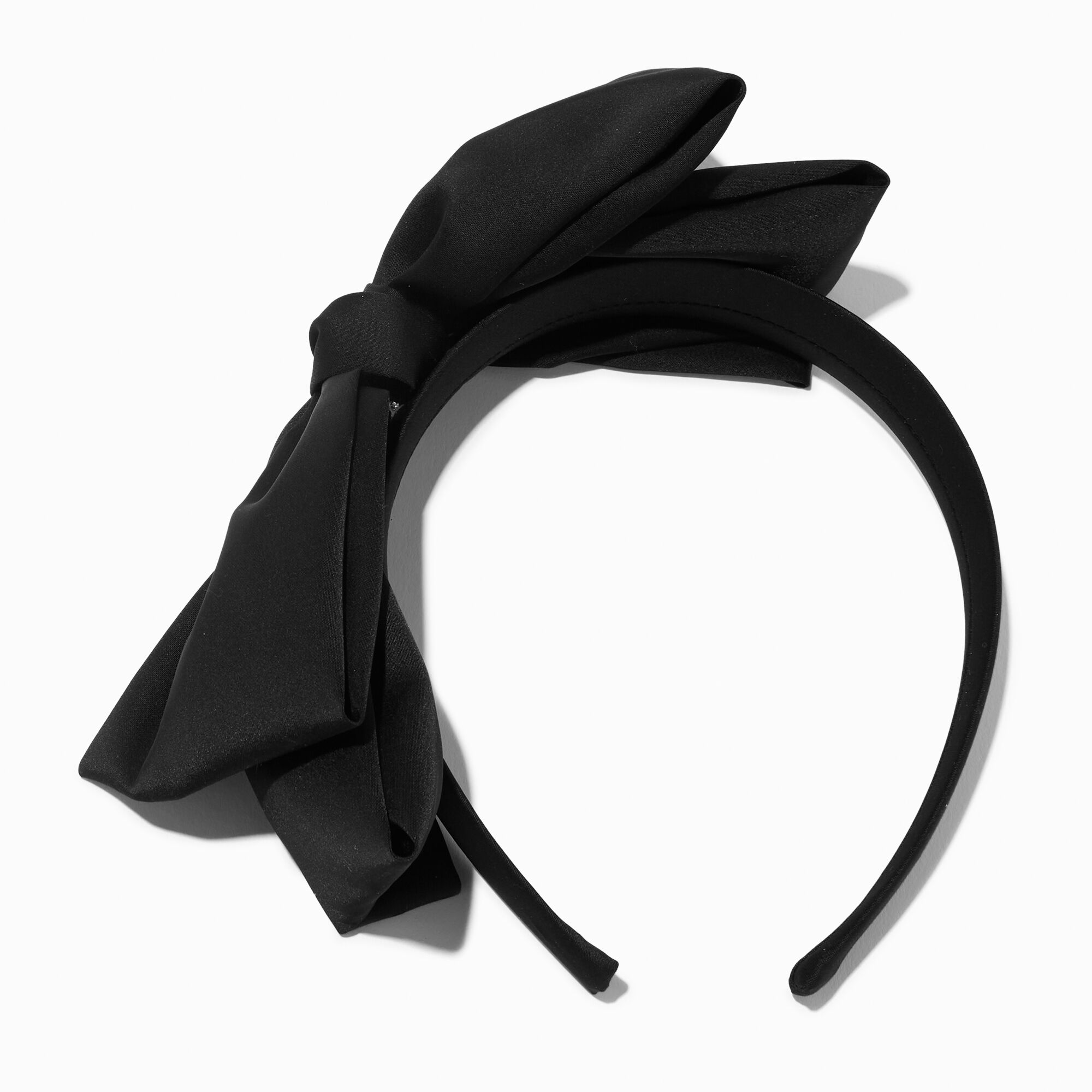 View Claires Silky Knotted Bow Headband Black information