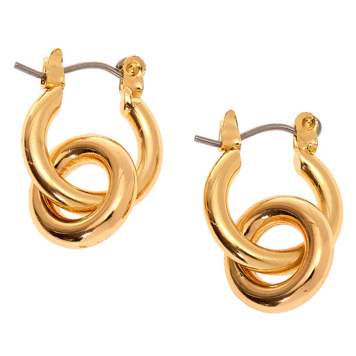 Gold 15MM Tube Hoop Earrings,