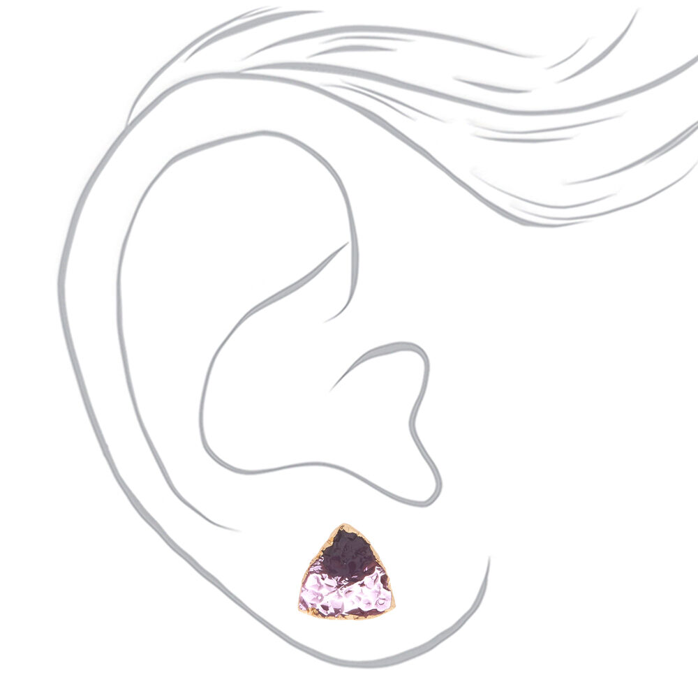 Geode Stud Earrings - Amethyst,