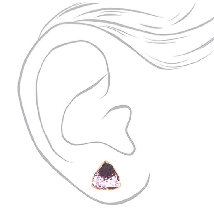 Geode Stud Earrings - Amethyst,