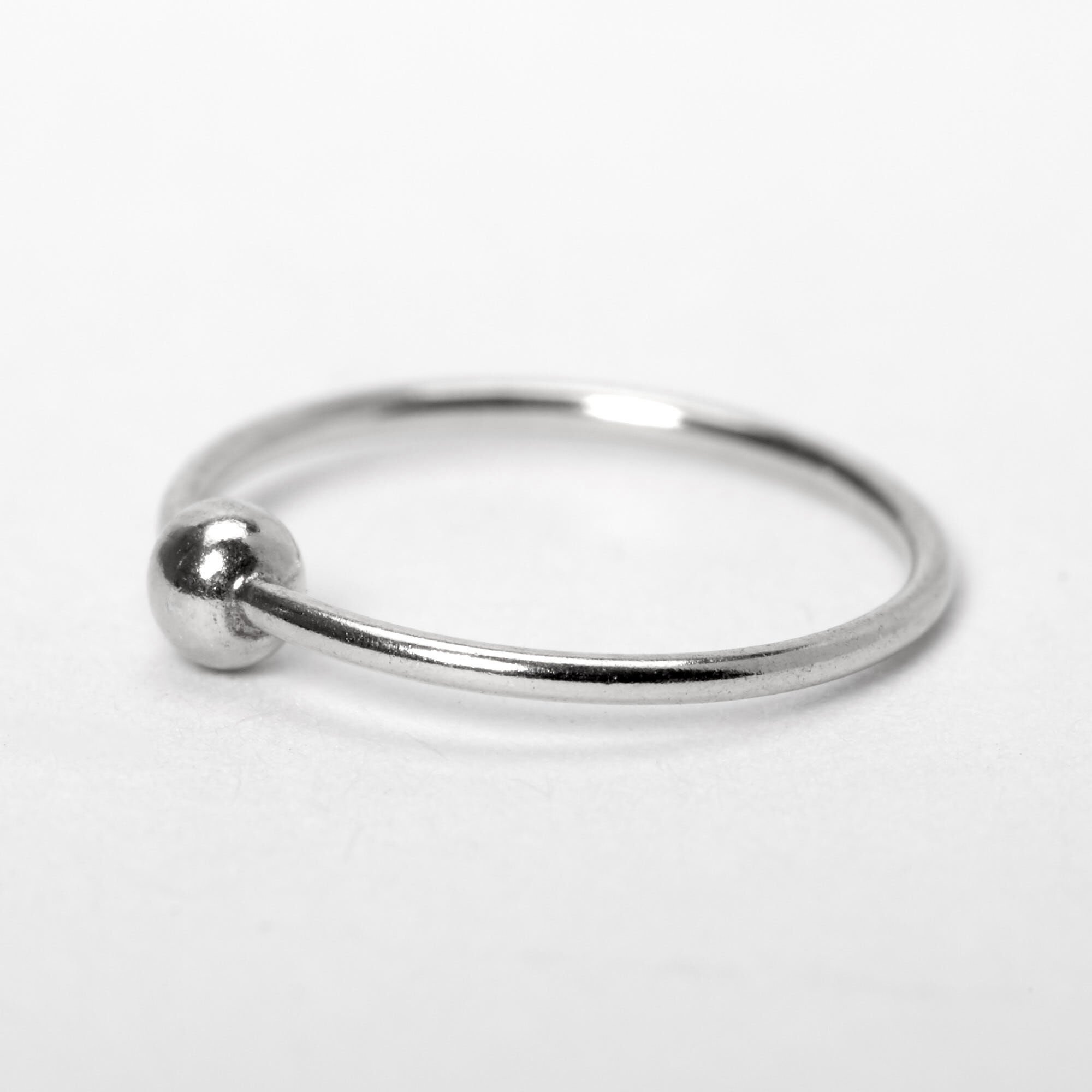 22G Sterling Silver Beaded Nose Ring,