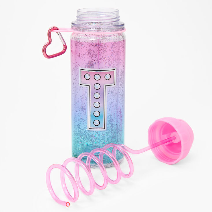 Initial Water Bottle - Pink, T,