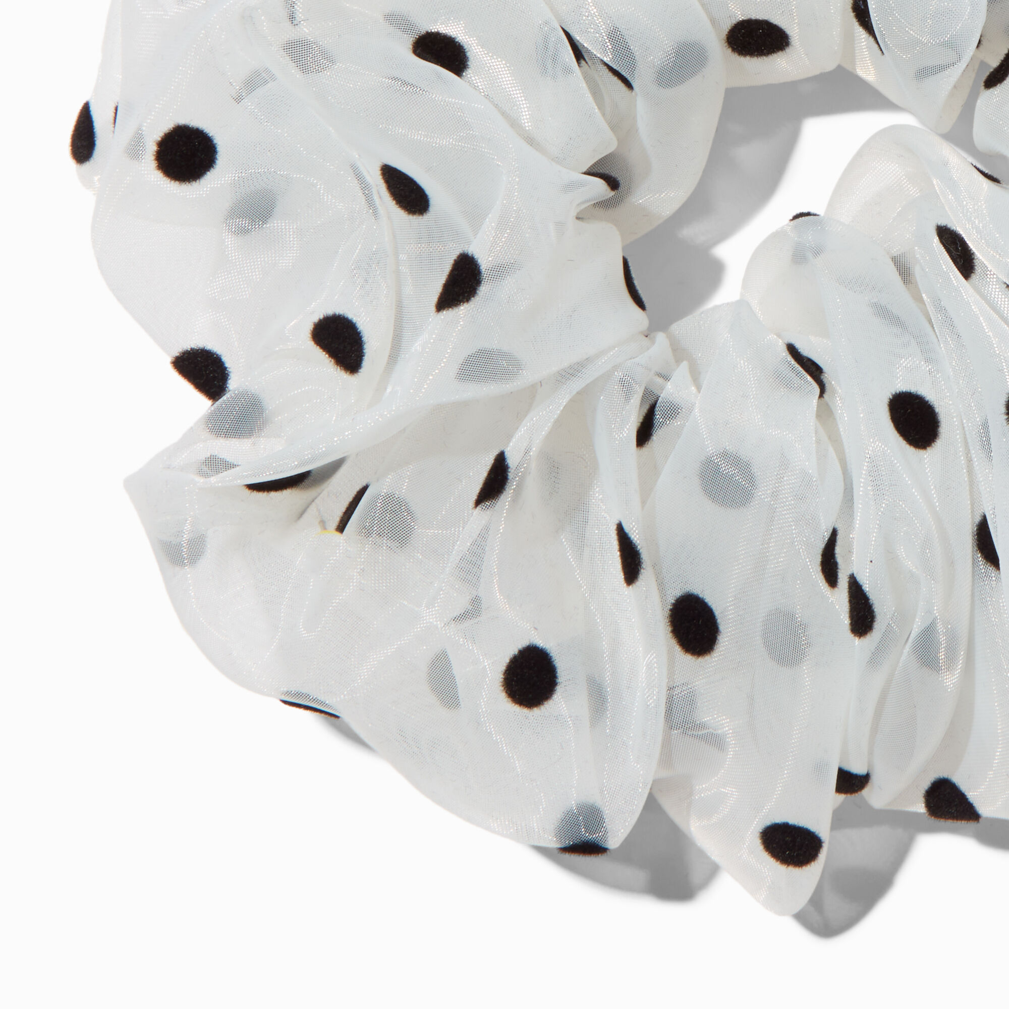 Giant White Polka Dot Hair Scrunchie,