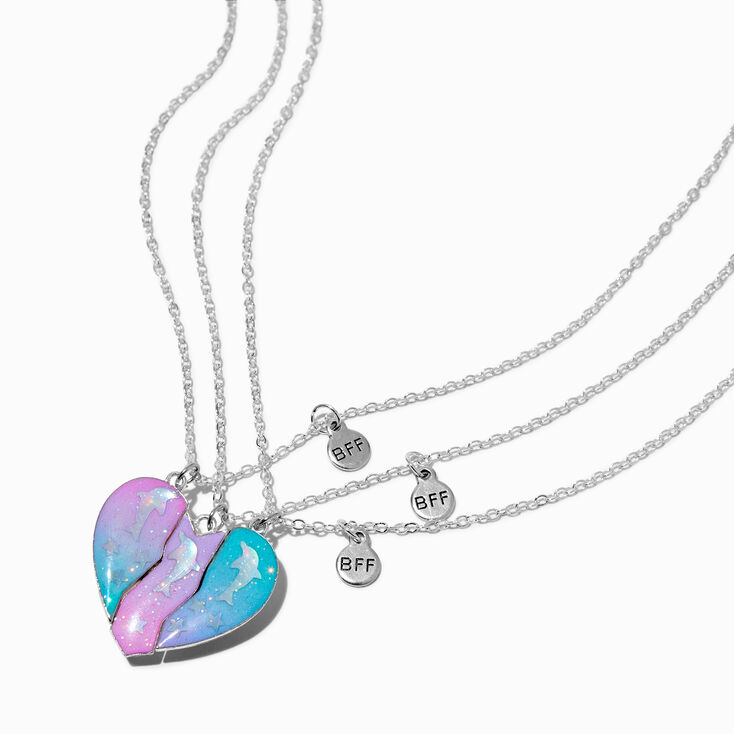 Best Friends Dolphin Ombr&eacute; Heart Pendant Necklaces - 3 Pack,