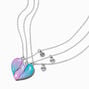 Best Friends Dolphin Ombre Heart Pendant Necklaces - 3 Pack,