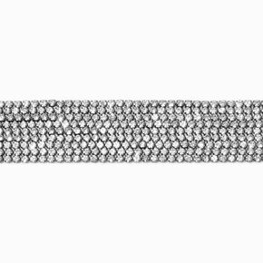 Rhinestone Silver-tone Multi-Strand Bracelet,
