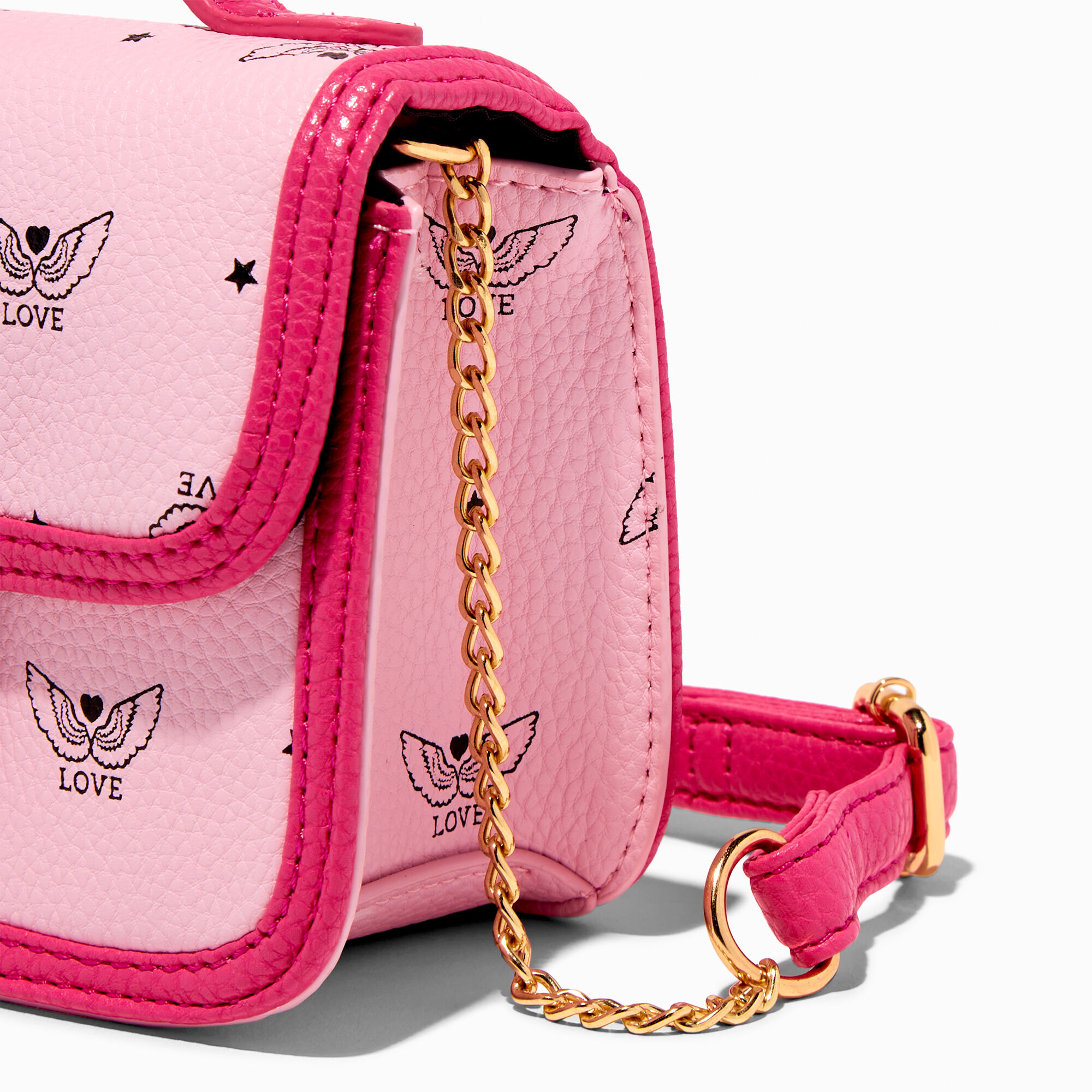 Sac à bandoulière rose ailes d’ange Love,
