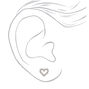 Silver Cubic Zirconia Heart Stud Earrings,
