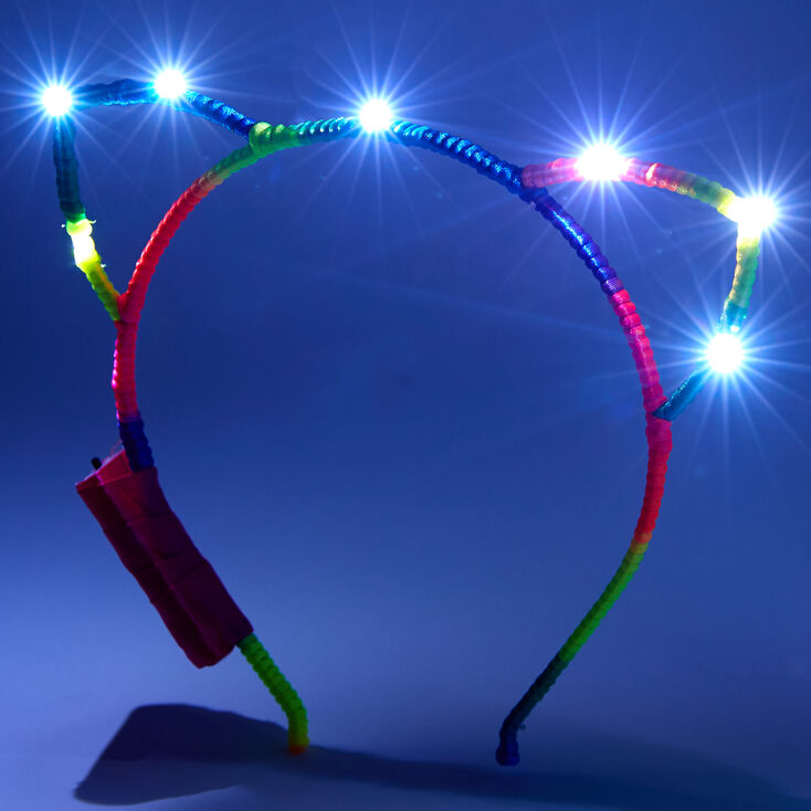Light Up Rainbow Cat Ears Headband,