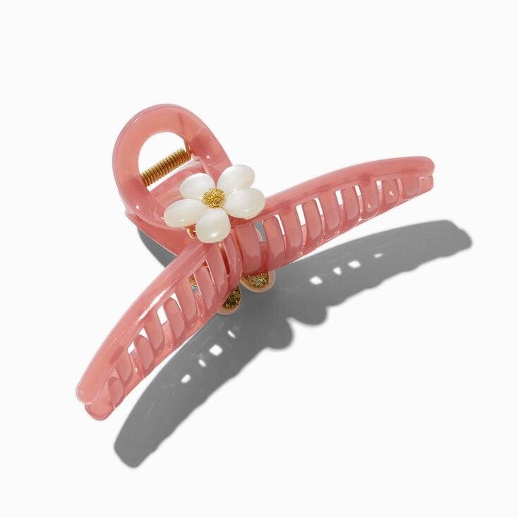 White Flower Rose Metal Hair Claw,