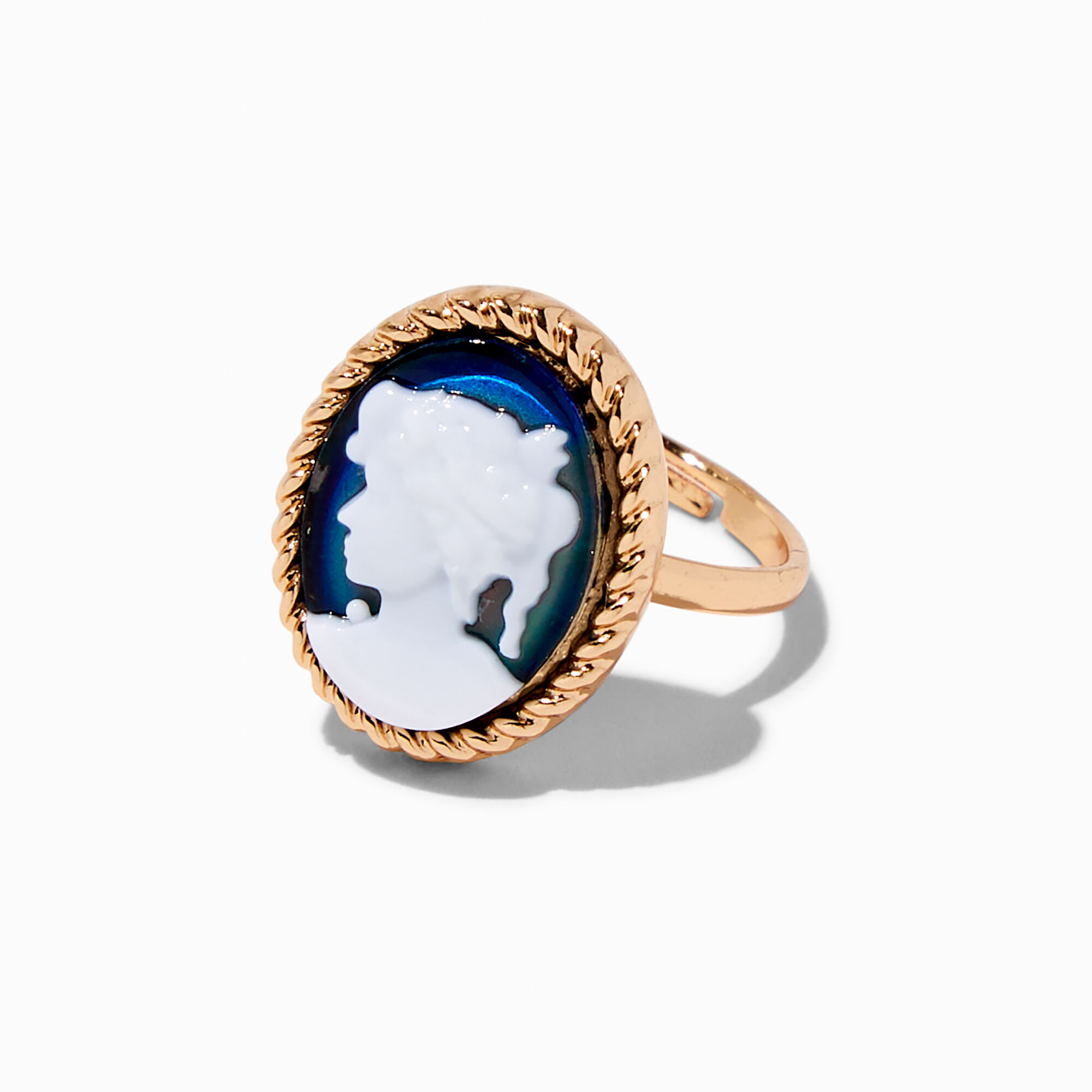 View Claires Tone Cameo Mood Ring Gold information