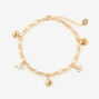 Gold Beach Charms Chain Anklet,