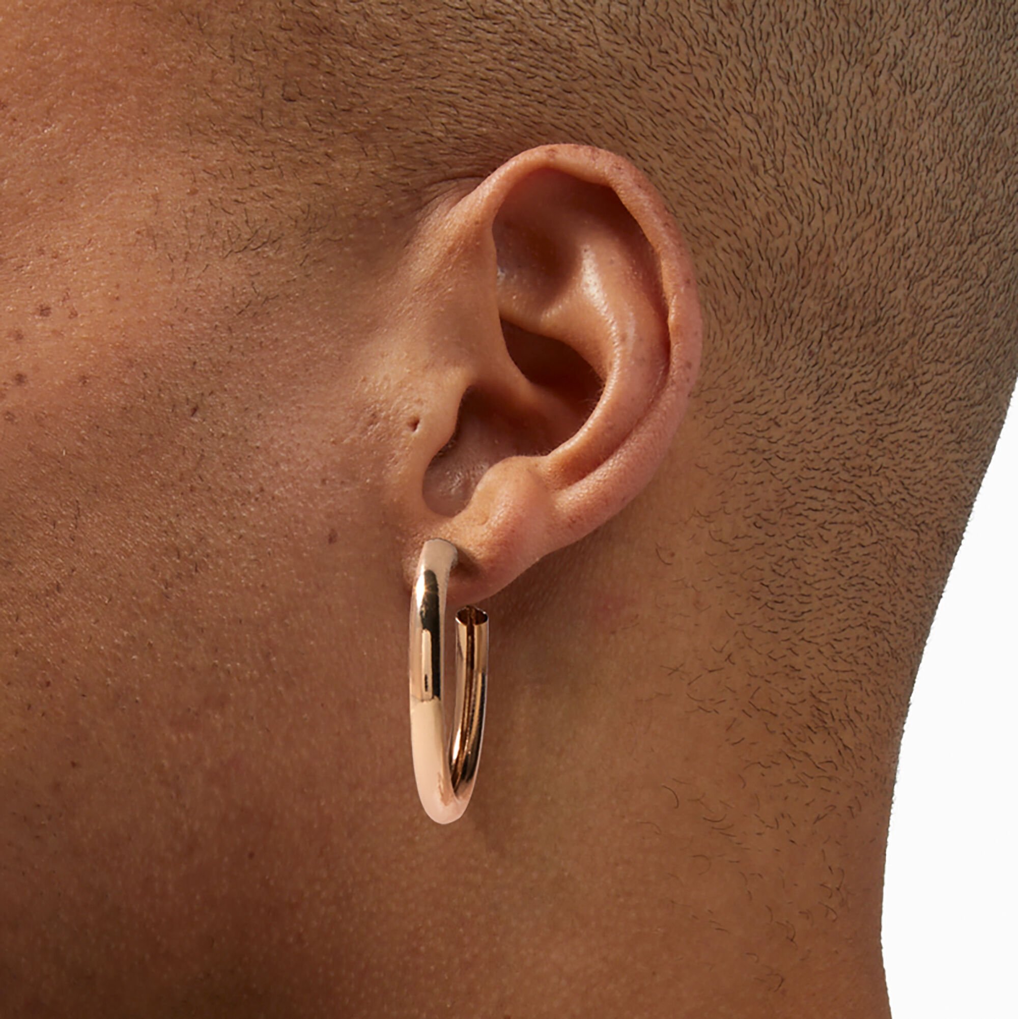 Gold-tone Tube 40mm Hoop Earrings,