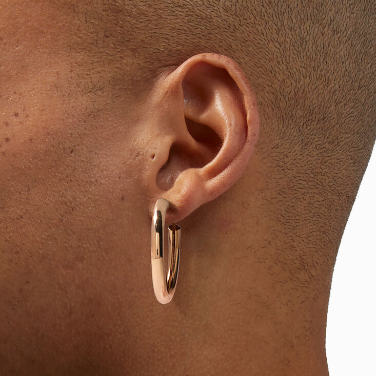 Gold-tone Tube 40mm Hoop Earrings,
