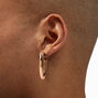 Gold-tone Tube 40mm Hoop Earrings,