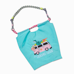 &quot;It&#39;s Beach Day&quot; Retro Van Teal Tote Bag,
