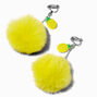 Pineapple Pom Pom Clip-On Drop Earrings,
