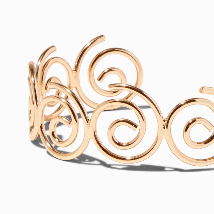Gold-tone Swirl Cuff Bracelet Set - 2 Pack ,