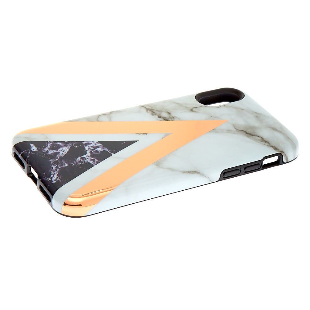 Geometric Marbled Protective Phone Case - Fits iPhone XR,