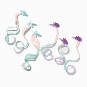 Claire&#39;s Club Faux Hair Curly Mermaid Icon Snap Clips - 6 Pack,