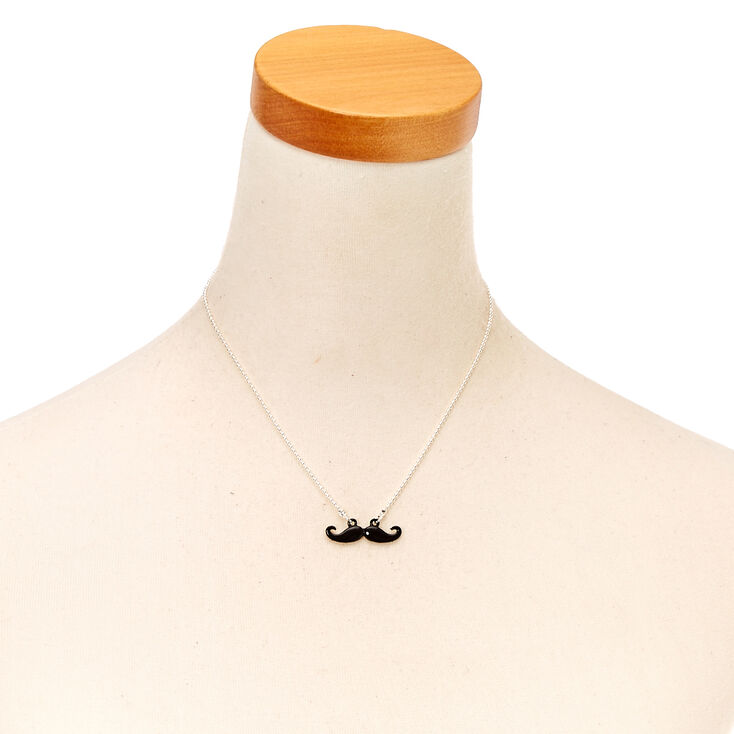 Black Moustache Pendant Necklace,