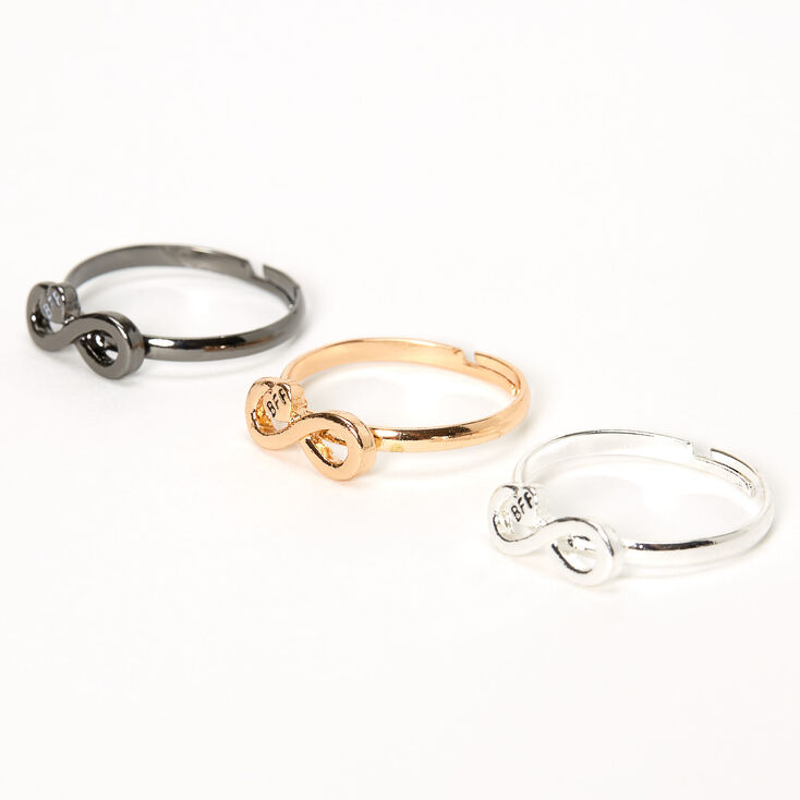 Mixed Metal Best Friends Infinity Rings - 3 Pack,