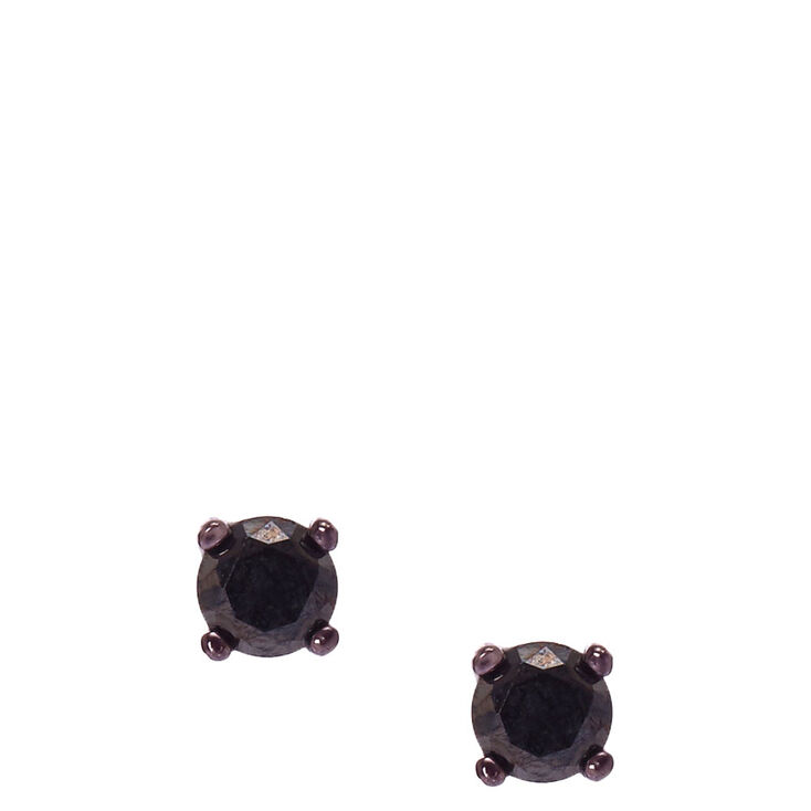 Sterling Silver 5mm Jet Black Cubic Zirconia Earrings Claire S Us Sterling Silver 5mm Jet Black Cubic Zirconia Earrings
