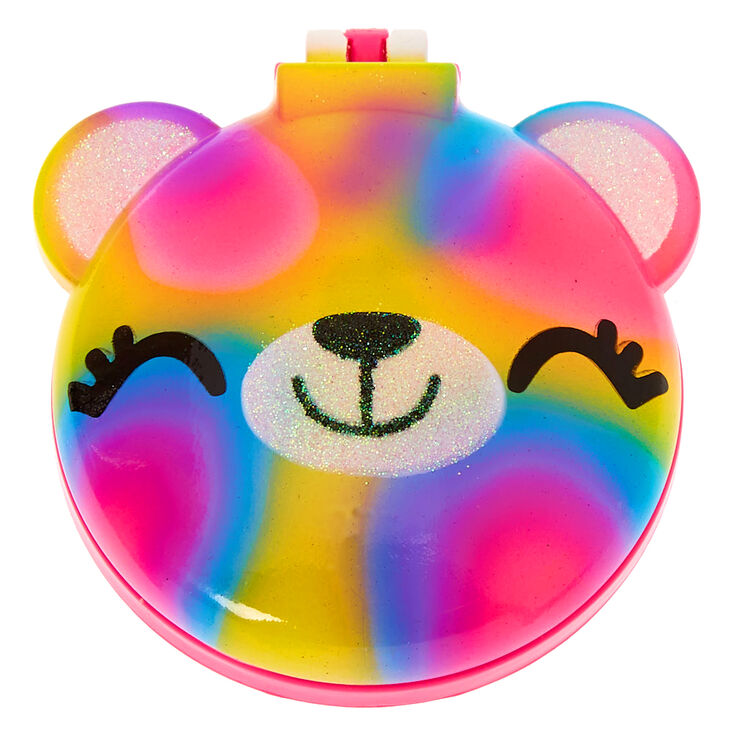 Claire's Brosse à cheveux rétractable arc-en-ciel Sugar l’ours