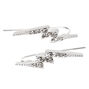 Silver 1&quot; Embellished Lightning Bolt Ear Crawler Earrings,