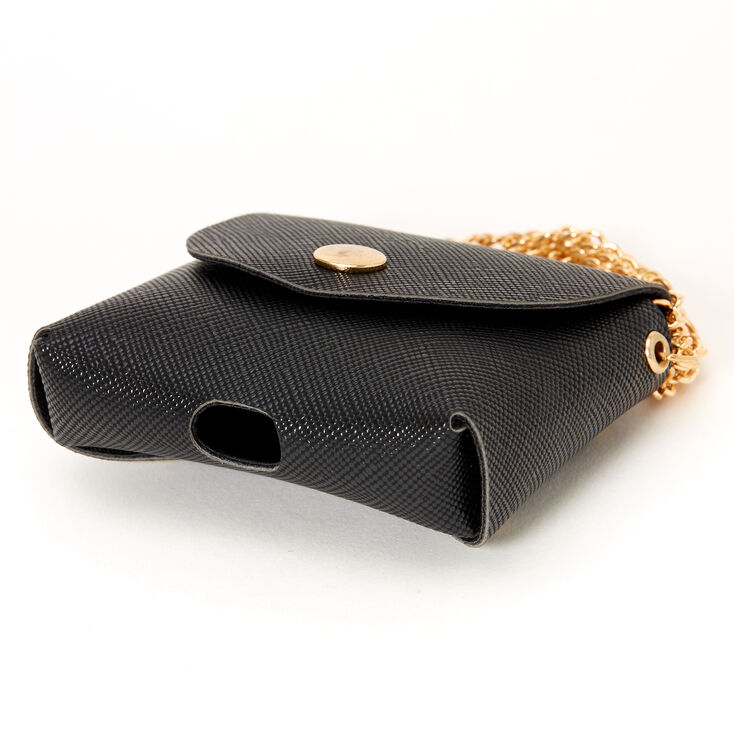 Black Mini Purse Earbud Case Cover - Compatible With Apple AirPods&reg;,