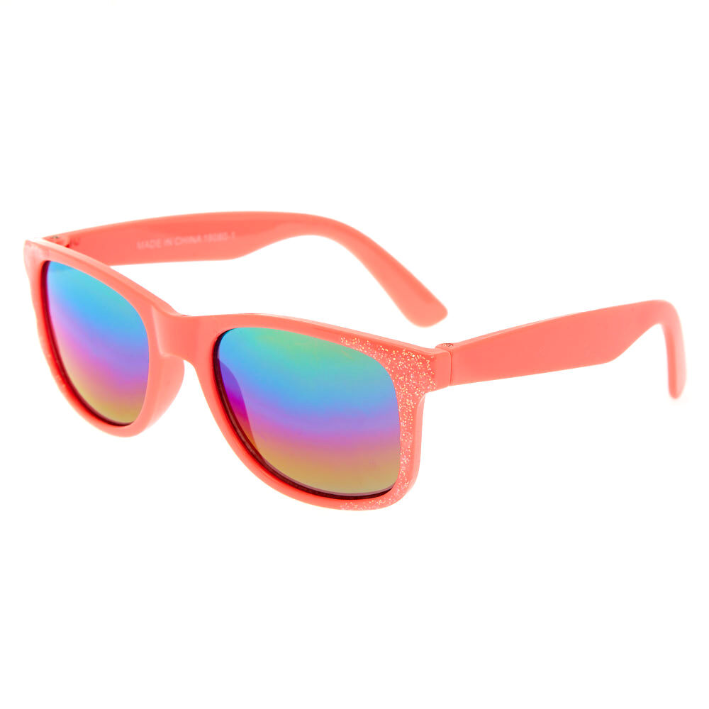 Claire's Club Glitter Sunglasses - Coral,
