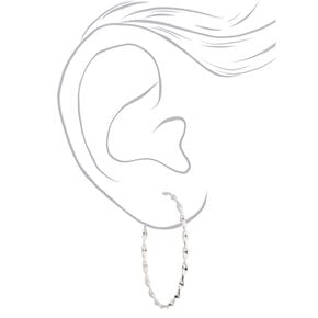 Silver-tone 60MM Twisted Hoop Earrings,